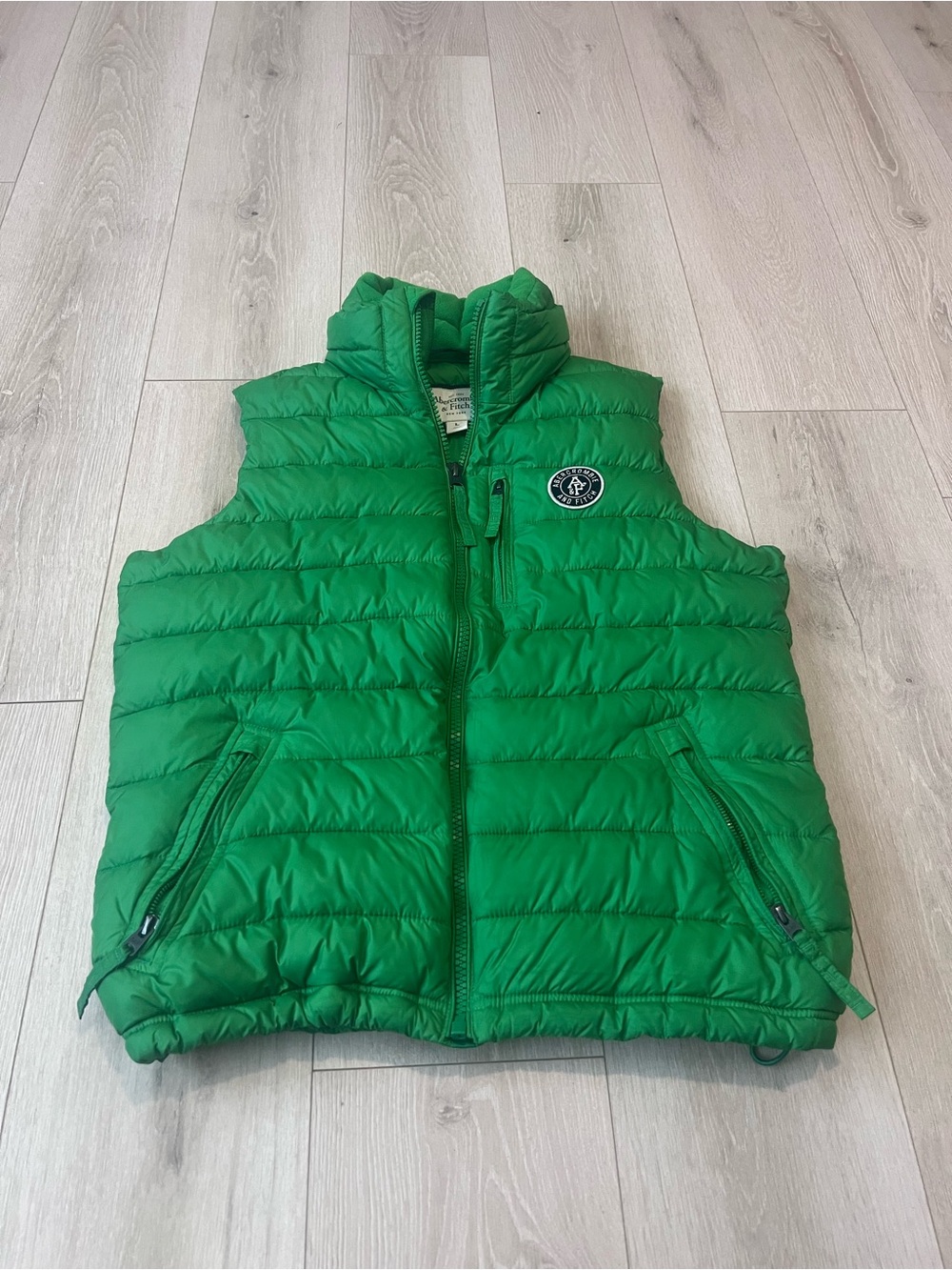 Abercrombie & Fitch Bright Green Quilted Puffer Vest